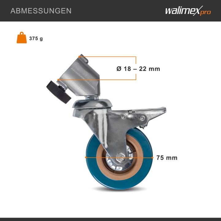 Produktbild Walimex pro pro 23093 Stativrollen Pro 7522 3er-Set 75mm (Stativfuss)