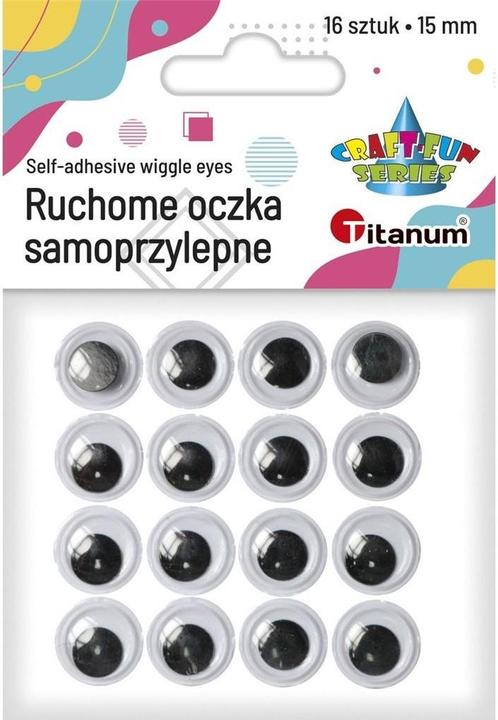 Produktbild Titanum Selbstklebende Augen ohne Wimpern 15mm rund 16St (Künstliche Wimpern)