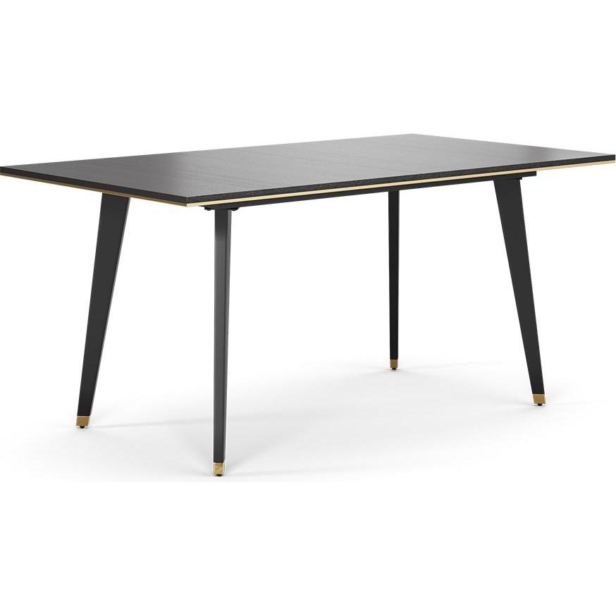 Vichy, Esstisch, Esstisch Goldamo, Schwarz/Gold, 200 x 90 cm Ausziehbar