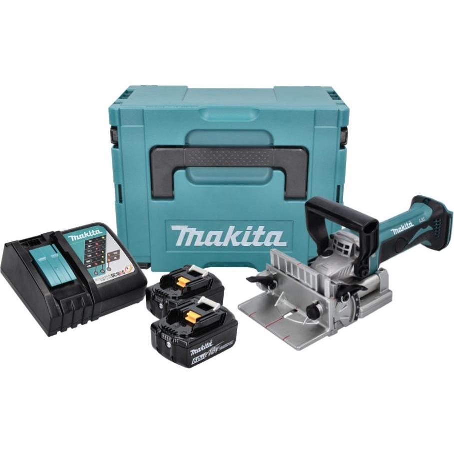 Thumbnail - Makita, Fräse, DPJ 180 RGJ Akku Nutfräse 18 V 100 mm + 2x Akku 6,0 Ah + Ladegerät + Makpac
