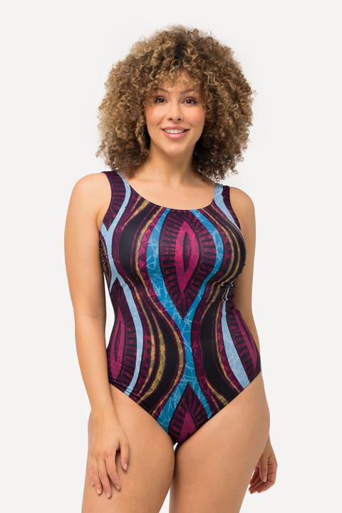 Immagine prodotto Ulla Popken Costume da bagno senza coppe con stampa astratta e drappeggio (62)
