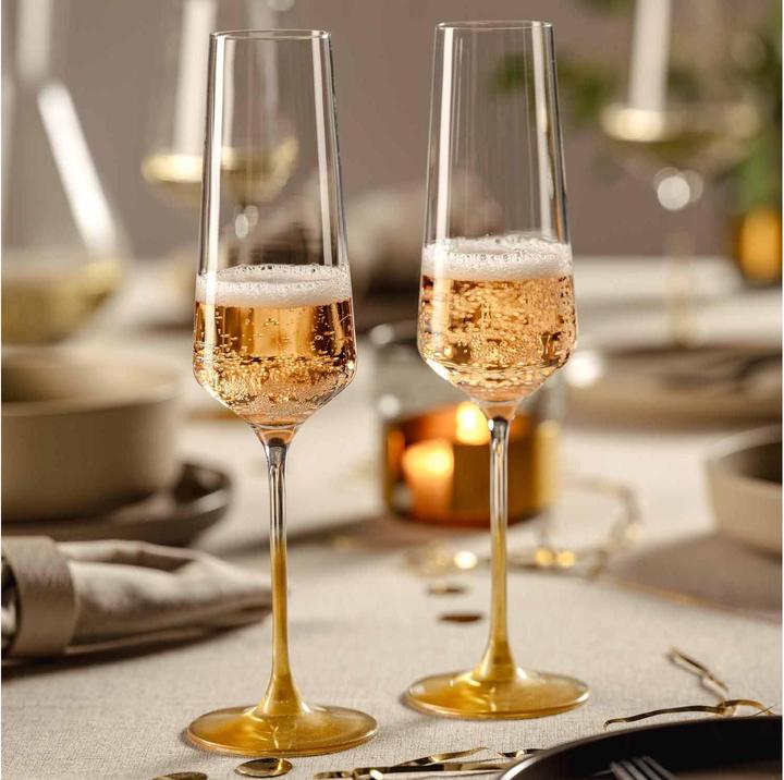 Image du produit Leonardo Sektglas Puccini 2 Stück, 280 ml, Gold, Materialtyp (28 cl, 2 Verres, Flûtes à champagne)