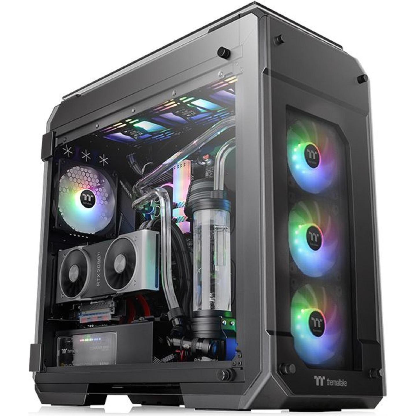 Thermaltake View 71 TG ARGB (ATX, mATX, Mini-ITX, E-ATX), PC Gehäuse, Schwarz