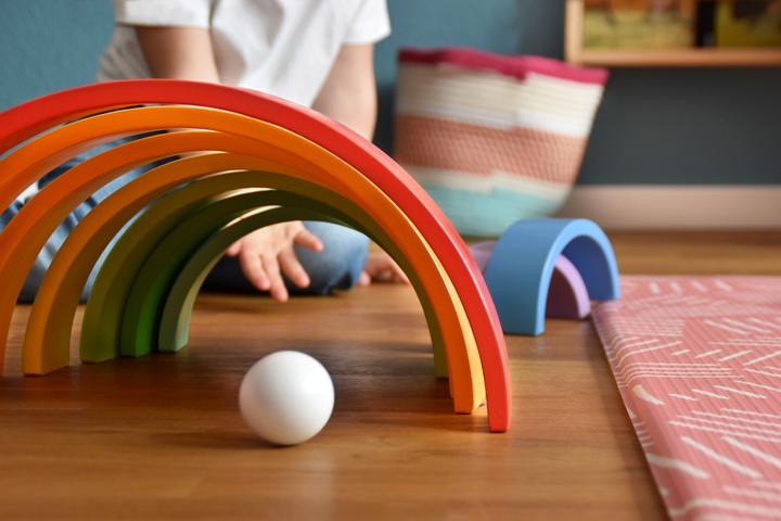 Actual product image small foot Wooden blocks rainbow XL