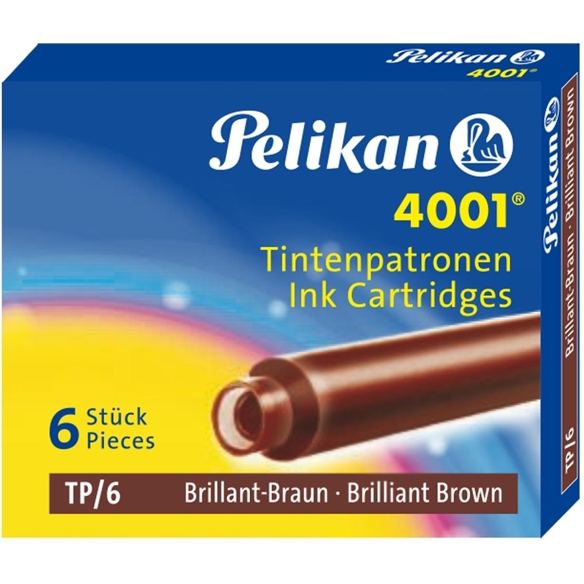 Pelikan, Ersatzpatrone, 4001 Tp/6 (Füllertinte, Braun)