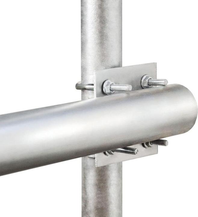 Immagine prodotto Palo in acciaio 50cm con 2 morsetti a denti per ringhiera (Specchi + antenne Montaggio)