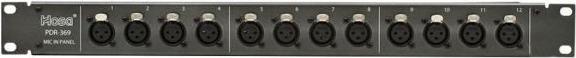 Actual product image Hosa PDR-369 Patch Bay 12-POINT DE-Normalised XLR3F To XLR3M (0.51 m, XLR)