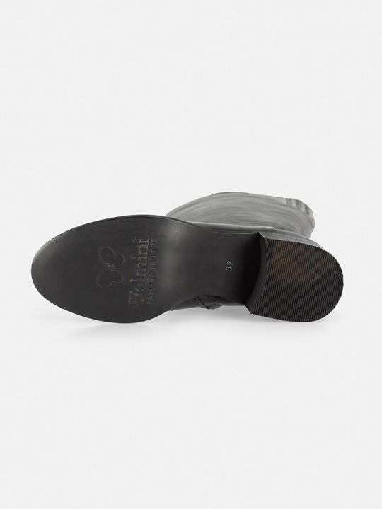 Actual product image Felmini MIRA D946 Stylish high boots with a low heel, made from genuine soft black leather. (38)