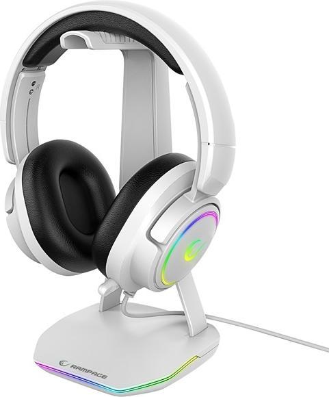 Produktbild Rampage Tower T14 weiss / Kopfhörerständer / RGB / 2x USB-A