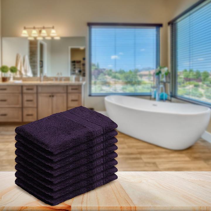 Actual product image Casativo Set of 8 flannels made of 100% cotton, flannels with loop, aubergine (21 x 16 cm)