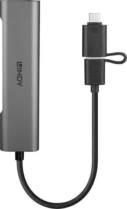 Immagine prodotto Lindy Hub USB 3.2, Gen 1 e convertitore Gigabit Ethernet (USB-C, 4 porte)