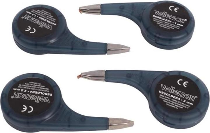 Actual product image Velleman Desoldering Wick With Wheel Dispenser Set - 4 pcs (desoldering litz)