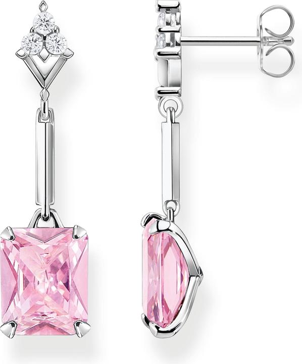 Thomas Sabo Ohrringe pinker Stein silber (925er Silber)