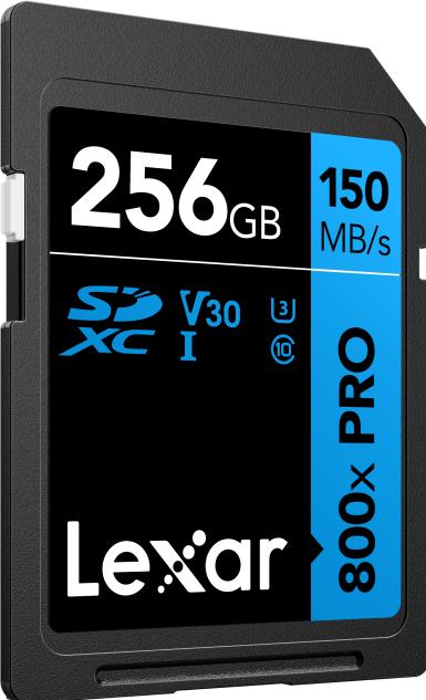 Productafbeelding Lexar SDXC-kaart PRO 256GB UHS-1 V30 serie blauw (800x) (256 GB, SDXC, U3, UHS-I)