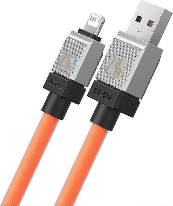 Actual product image Baseus Fast Charging cable USB-A to Lightning Coolplay Series 1m, 2.4A (orange) (1 m, USB 3.2 Gen 1)