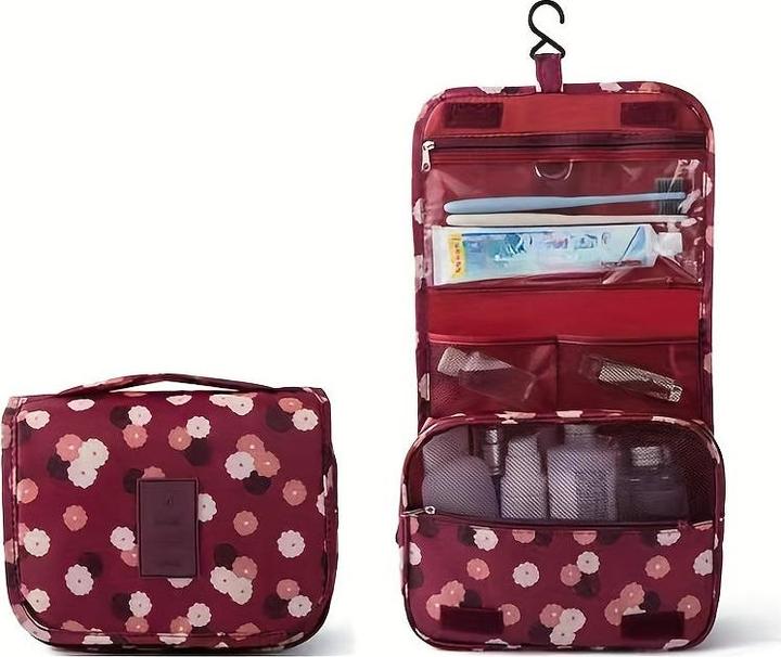 Actual product image Only-Bags.Store Versatile travel toiletry bag with hook - hard-wearing polyester, odourless