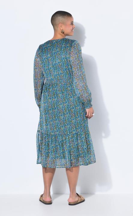 Produktbild Studio Untold Maxikleid, A-Line, Print mit Glitzerfäden, Saumvolant (54, 56)