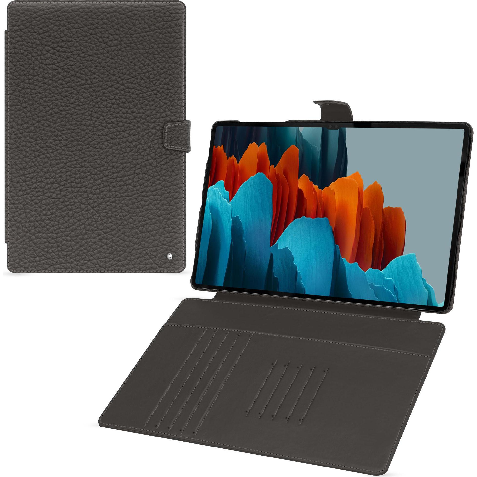 Thumbnail - Noreve Lederschutzhülle Samsung Galaxy Tab S9 Ultra (Galaxy Tab S9 Ultra), Tablet Hülle, Grau