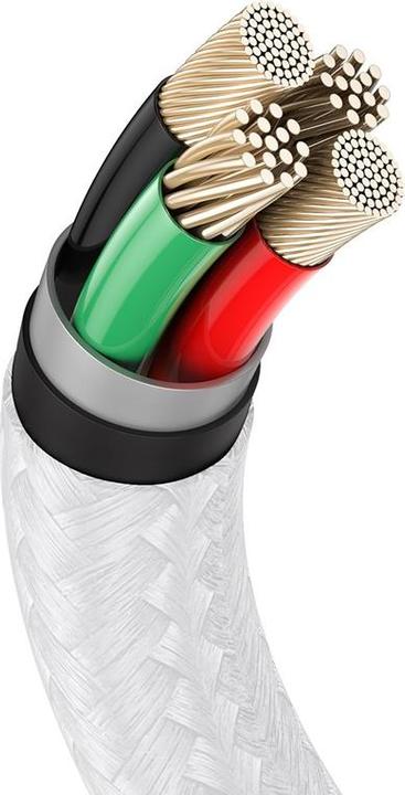 Image du produit Baseus Câble USB pour Lightning Cafule, 2.4A, 2m (blanc) (2 m, USB 4.0)