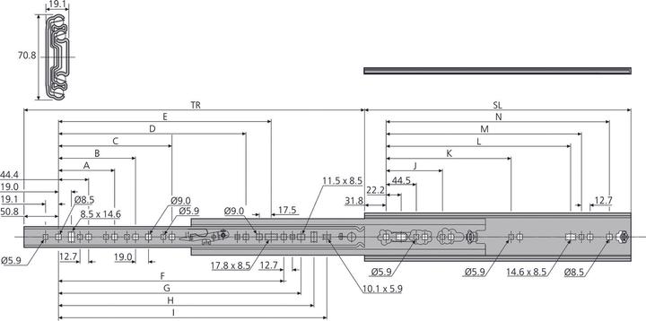 Produktbild Accuride Kugel-Vollauszüge (Schwerlastschiene) 7957