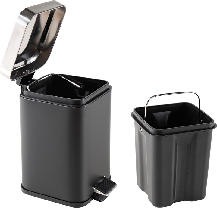 Produktbild HTI-Living Treteimer eckig Jannik 3 Liter Schwarz Silber (3 l)
