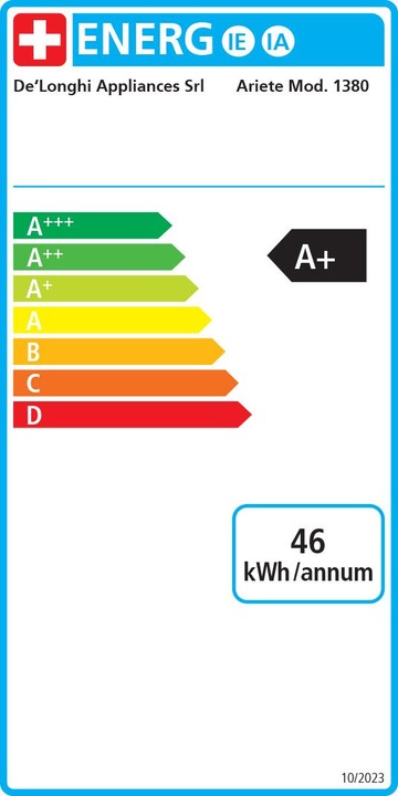 Etichetta energetica Ariete 1380/10