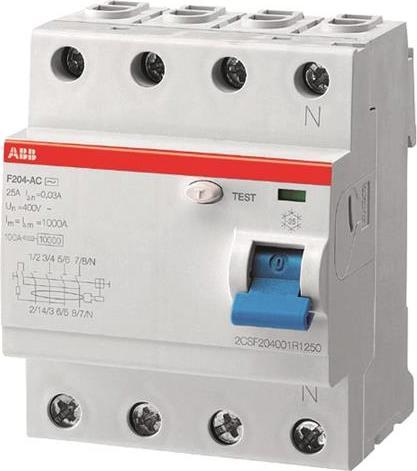 Actual product image ABB F204A-63/0,1L RCD 4-pole type A 63A 100mA