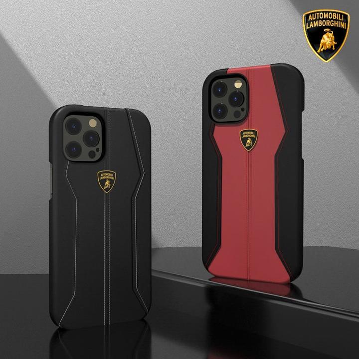 Immagine prodotto Tonino Lamborghini iPhone 13 Pro - Automobili Lamborghini Echtleder Handyhülle Hurican D1, schwarz (Apple iPhone 13 Pro)
