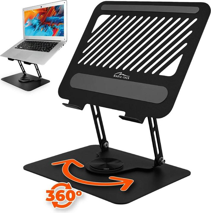 Produktbild Media-Tech Verstellbarer drehbarer ergonomischer Laptopständer 10–17” LAPTOP STAND ROTO MT2662