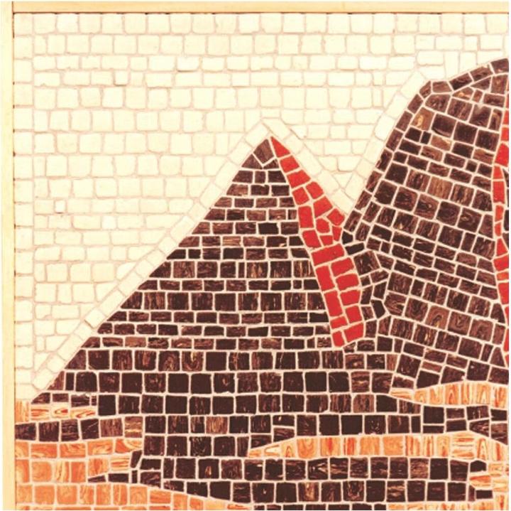 Image du produit Block Cuit. Mosaïque de pierre céramique - Pyramide de Gizeh (34 x 27 cm)