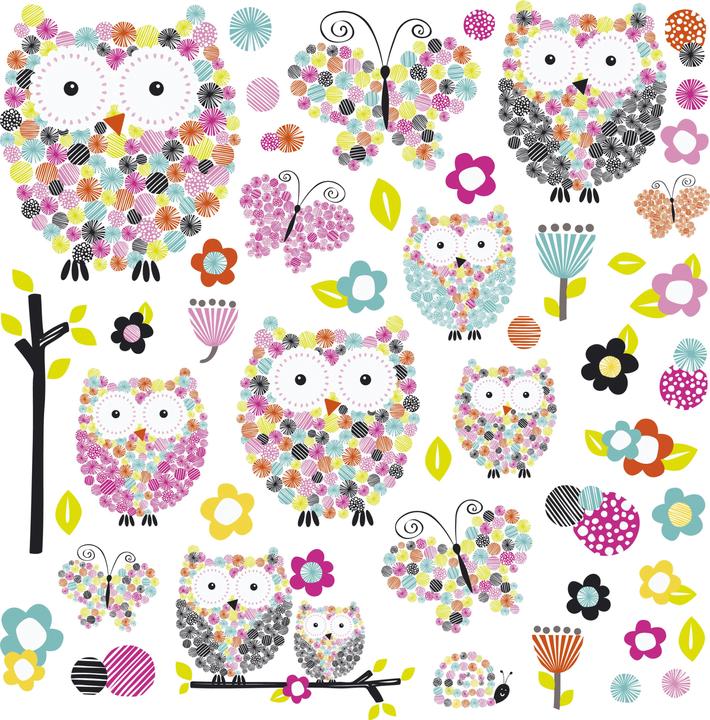 Roommates RM - Prisme Hiboux & Papillons (25 x 46 cm)