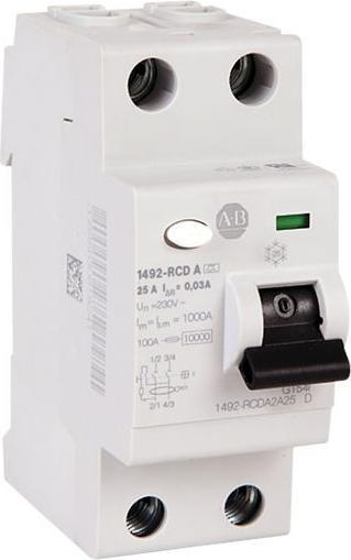 Produktbild Allen Bradley Fehlerstromschutzschalter, 2 Pole, 25A, 30mA