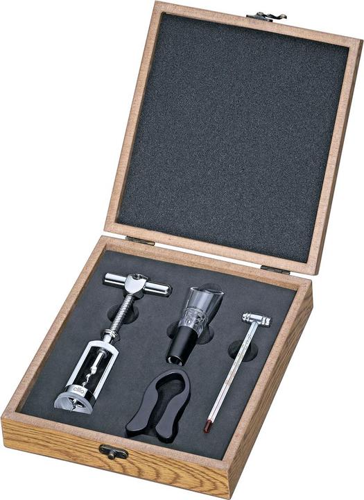 Cilio Wine set LOMBARDIA 4 pcs (Drip ring, Wine pourer, Wine thermometer)