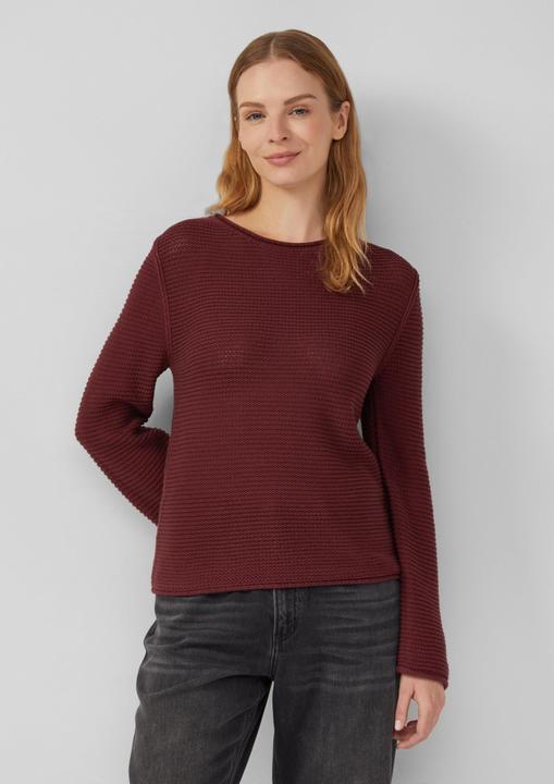 Produktbild s.Oliver Strickpullover Strickpullover im Slim Fit mit Rollkanten (42)