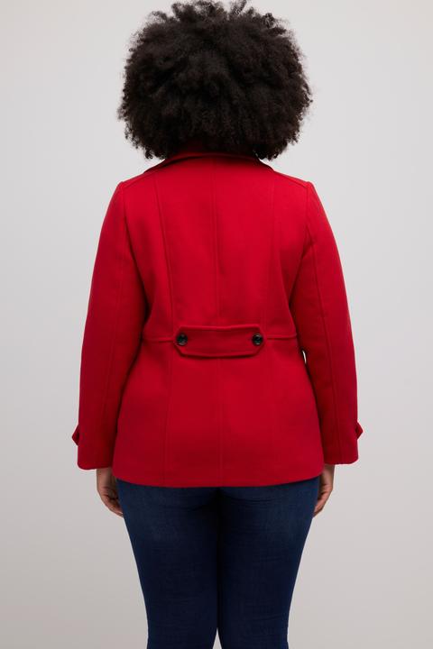 Actual product image Ulla Popken Double Breasted Wool Look Fully Lined Jacket (58)