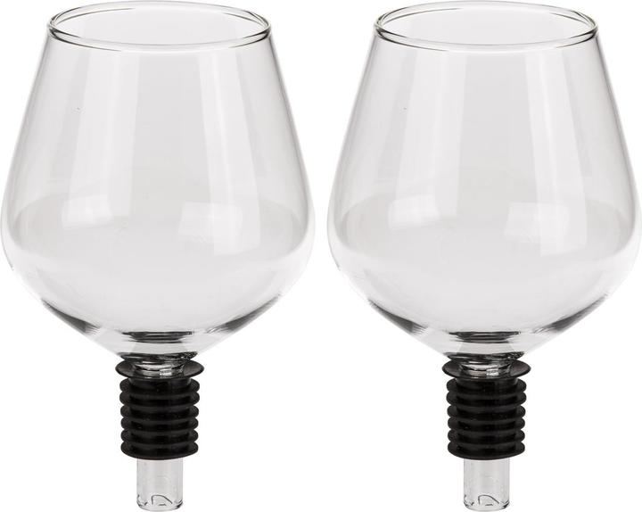 Produktbild Out of the blue 2er-Set Weinglas- Flaschenaufsatz (Weinausgiesser, Weinbelüfter)