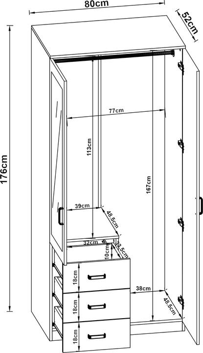 Produktbild En.Casa Bodolz (80 x 52 x 176 cm)