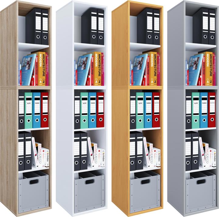 Actual product image VCM Wood office cabinet filing rack Lona l 5 compartments (35 x 37 x 183 cm)