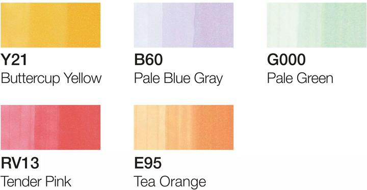 Produktbild Copic Pastellfarben (Mehrfarbig, 3 mm, 5 x)