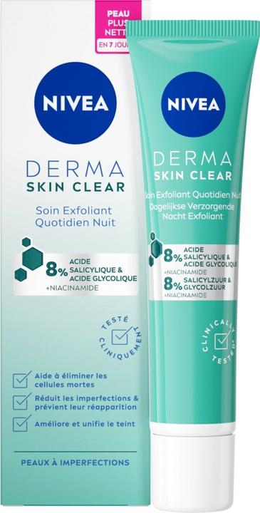 Immagine prodotto NIVEA Cura del viso Esfoliante quotidiano notte Derma Skin Clear 40ml (Scrub detergente, 40 ml)