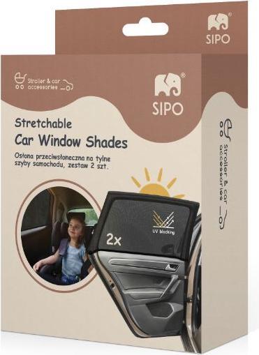 Sipro Sipo XL sluneční clona do auta, strečová, 2ks