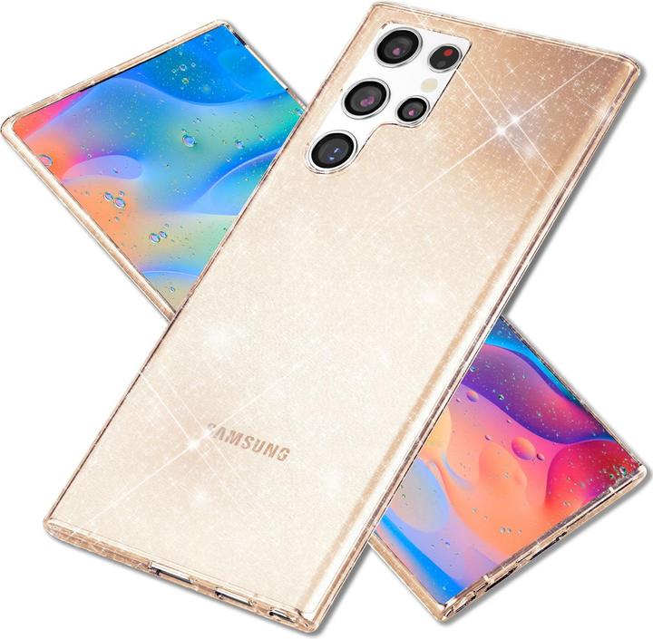 Nalia Klare Glitzer Silikon Handyhülle (Samsung Galaxy S22 Ultra)