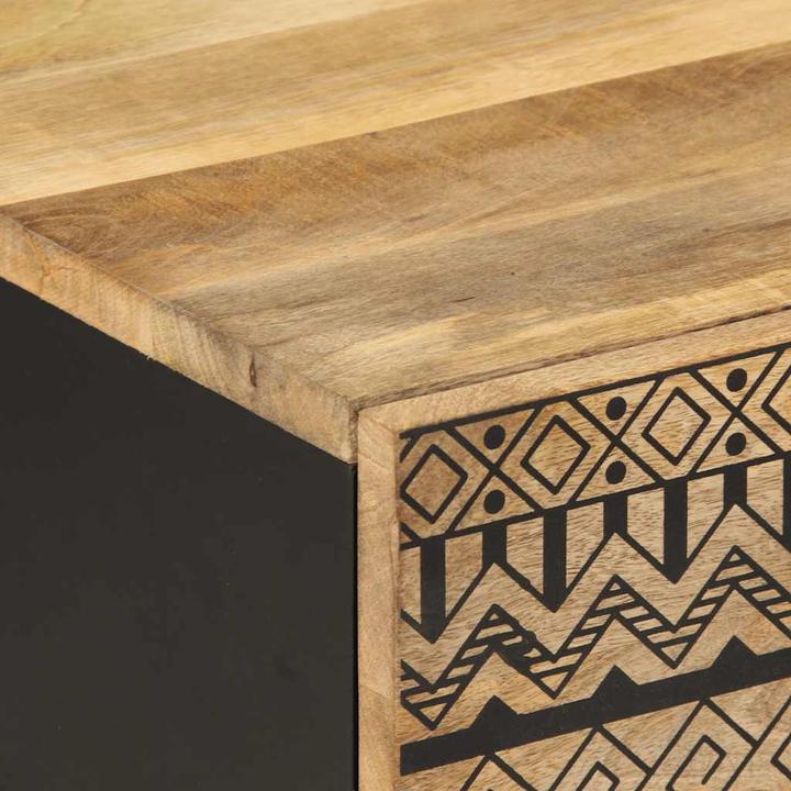 Actual product image VidaXL Coffee table Side table Living room table Table Black Rough mango wood (100 x 54 x 40 cm)