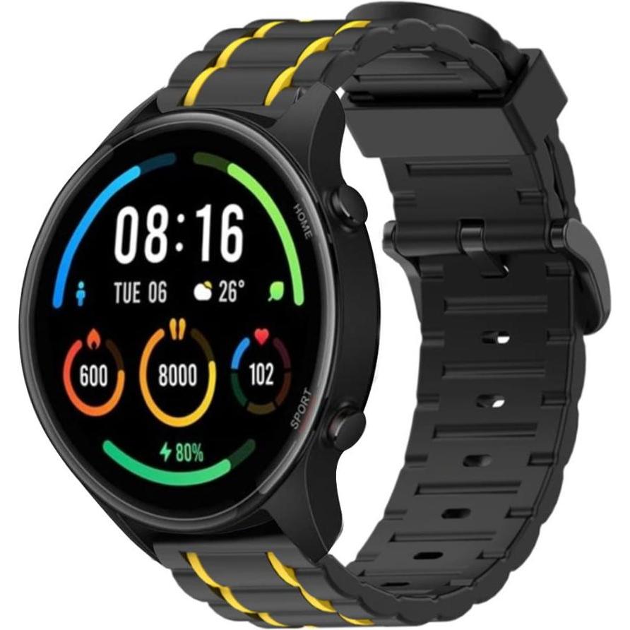 Strap-it Armband (Silikon), Uhrenarmband, Gelb, Schwarz