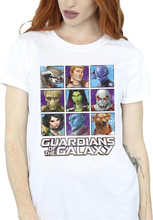 Actual product image Guardians of the Galaxy Womens/Ladies Character Squares Cotton Boyfriend T-Shirt (L)