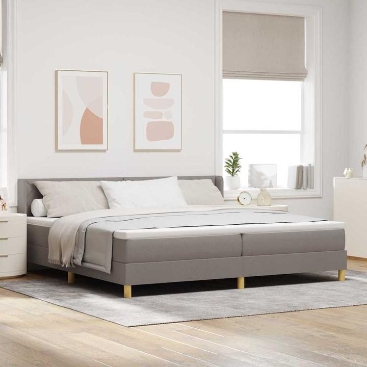 Produktbild VidaXL Boxspringbett Mit Matratze Stoff Taupe (200 x 200 cm)