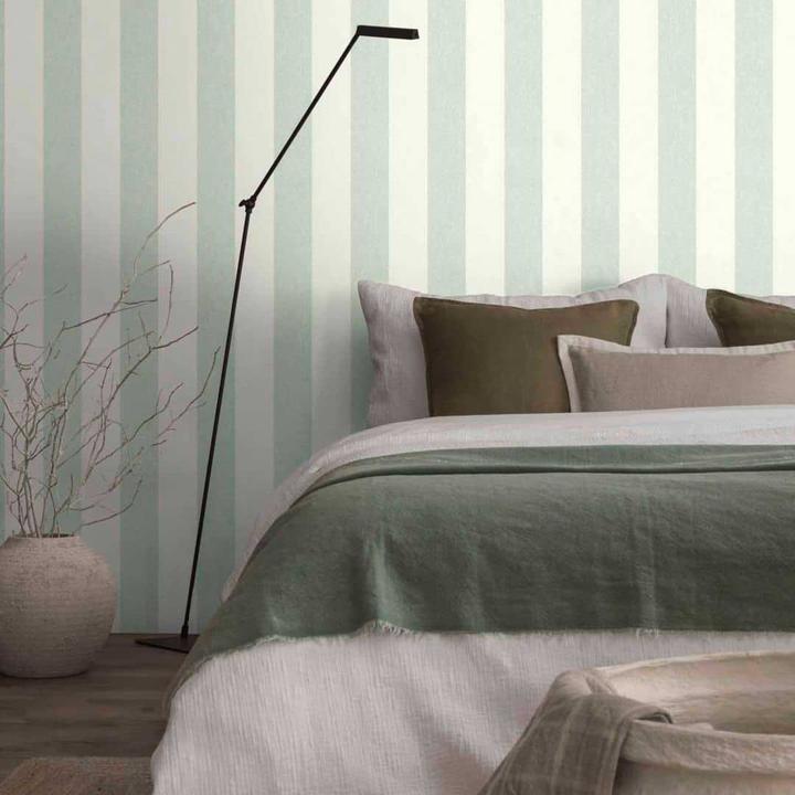 Actual product image A.S. Création Striped wallpaper green white - non-woven wallpaper (53 x 1005 cm)