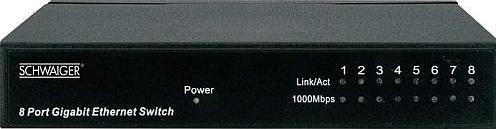 Produktbild Schwaiger Netzwerk Switch 8-Port 10/100/1000 Mbit/s (8 Ports)