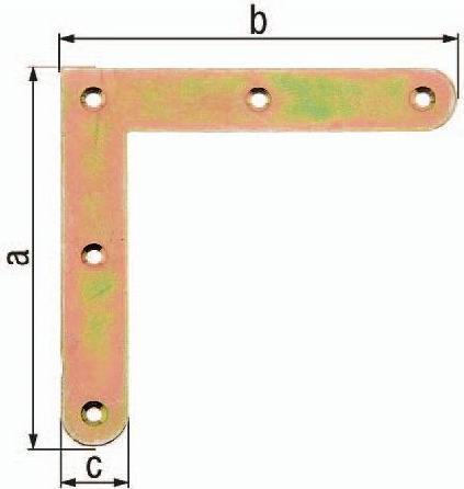 Image du produit GAH Cornière d'angle Longueur 150 x 150 mm Largeur 20 mm Épaisseur 2 mm Acier électrozingué jaune (Angles d'angle, 20 pcs)