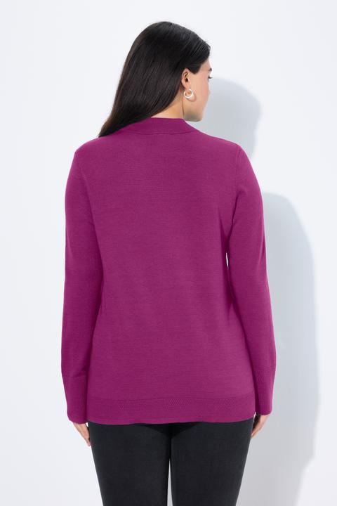Image du produit Ulla Popken Damen grosse Grössen Pullover, Stehkragen, Langarm, Rippbündchen beere 58+ 822010827-58+ (58)